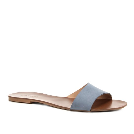 Rasteira Shoestock Slide Assimétrico - Azul