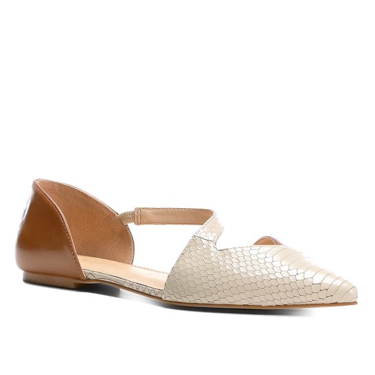 Rasteira Shoestock Snake Feminina - Off White