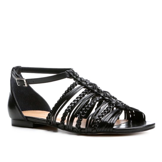 Rasteira Shoestock Trança - Preto