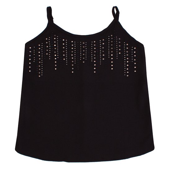 Regata Authoria com Aplicação Strass - Preto