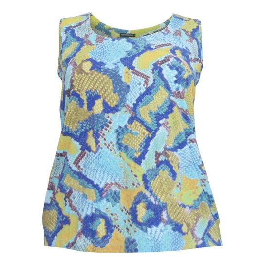 Regata Confidencial Extra de Liganete Sereia Plus Size Feminina - Azul