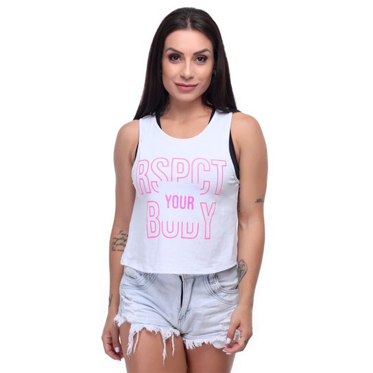 Regata Hard Clothing Fit Curta Respect - Branco
