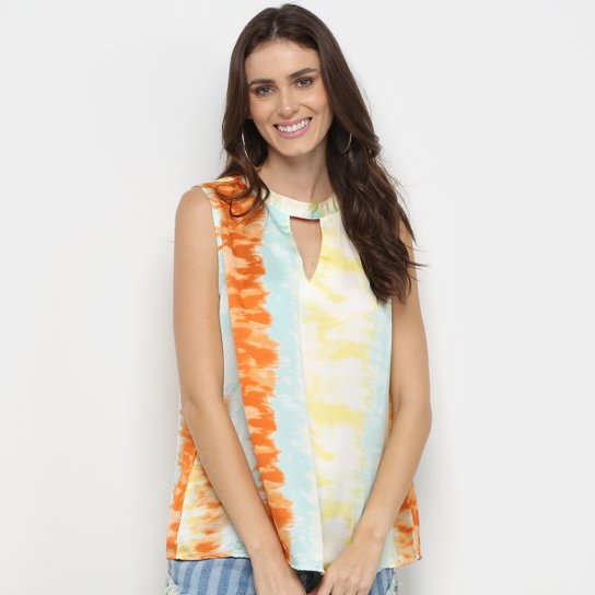 Regata Heli Tie Dye Feminina - Azul