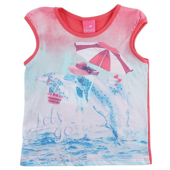 Regata Kamylus de 01 à 03 Anos com Pedrarias - Vermelho+Azul