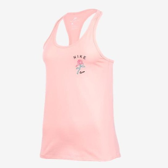 Regata Nike Flor Feminina - Pink+Preto