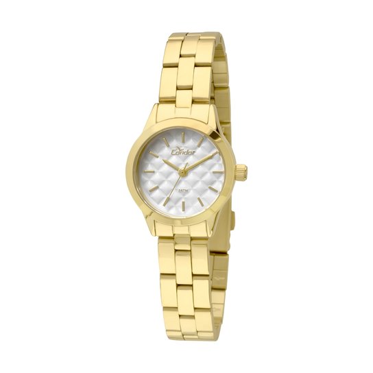 Relógio Condor Feminino Mini - Dourado+Branco