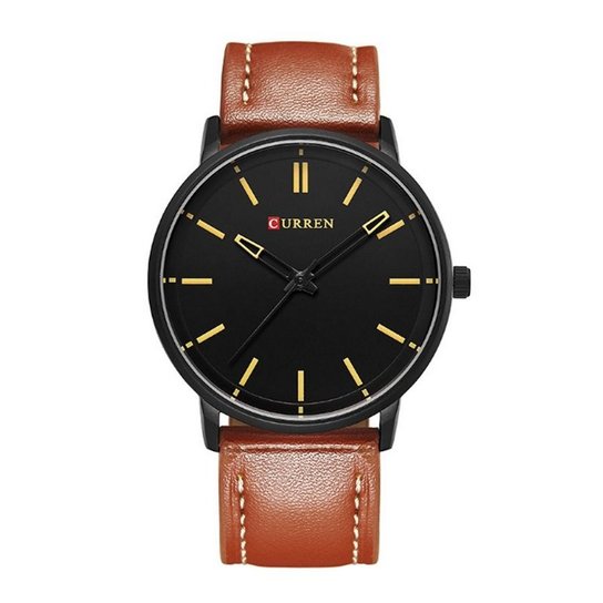 Relógio Curren Analógico 8233 Preto E Bege - Preto+Bege
