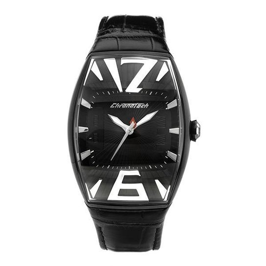Relógio De Pulso Chronotech High Fashion - Aço Preto - Prata+Chumbo
