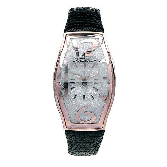 Relógio De Pulso Chronotech Prisma Flat - Aço Rose - Prata+Rosa
