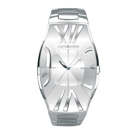 Relógio De Pulso Chronotech Prisma Flat - Aço - Prata