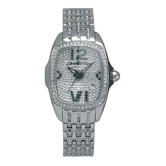Relógio De Pulso Chronotech Prisma Lady Night - Aço - Prata