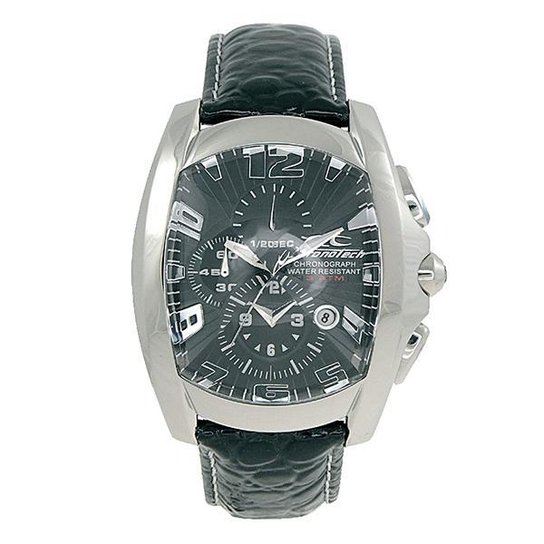 Relógio De Pulso Chronotech Prisma Reloaded - Aço - Prata+Preto