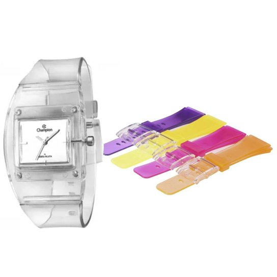 Relógio Feminino Champion Troca Pulseiras Cp28220s - Incolor