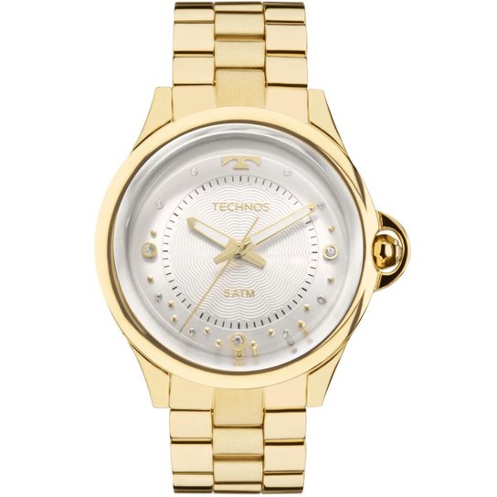 Relógio Feminino Technos Crystal 2039BM/4K Pulseira Aço Dourada - Dourado