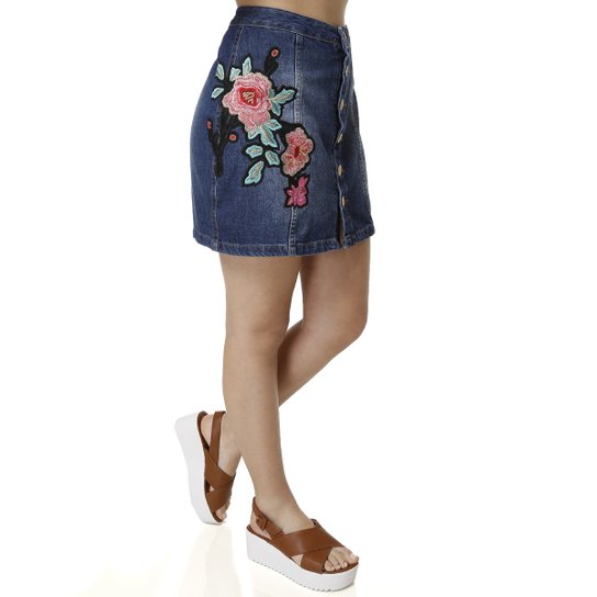 Saia Jeans Feminina Uber - Azul