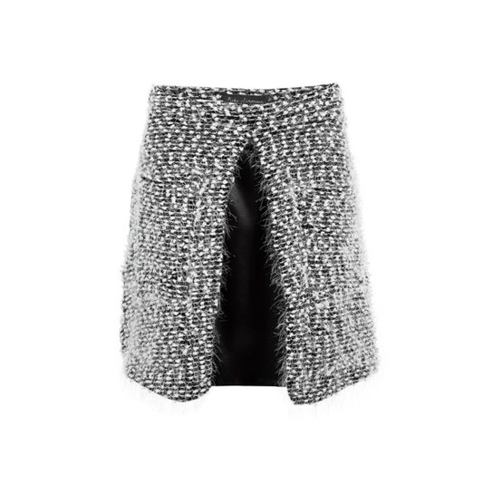 Saia Kika Simonsen Curta Feminina - Preto+Branco