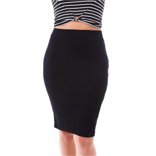 Saia Moda Vicio Midi - Preto