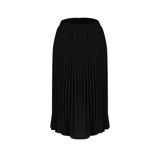 Saia OutletDri Midi Plissada Cirre Efeito Tendencia - Preto
