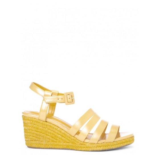 Sandália Amaro De Couro Corda Monocolor - Amarelo