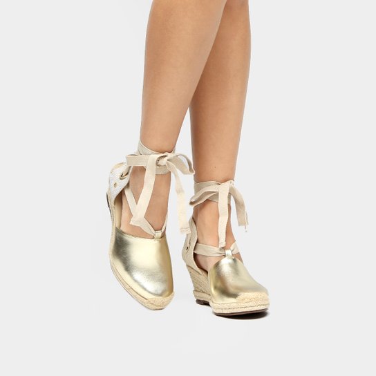 Sandália Capodarte Espadrille Amarrações - Dourado