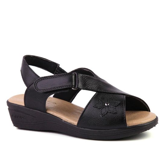 Sandália Couro 7998 Doctor Shoes Feminina - Preto