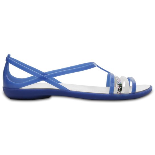 Sandália Crocs Isabella Sandal W Carnation Feminina - Branco+Azul