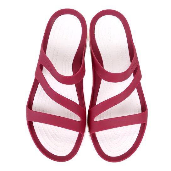 Sandália Crocs Swiftwater - Vermelho+Branco