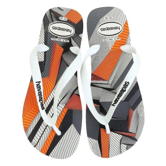 Sandália Havaianas Trend Masculina - Branco+Grafite