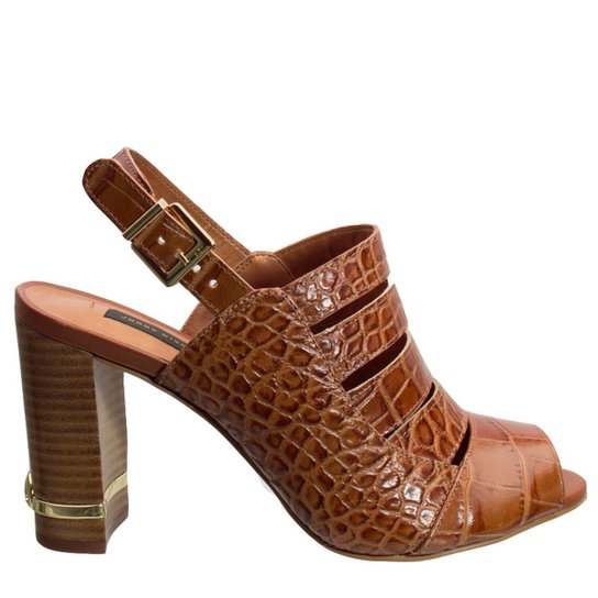 Sandália Jorge Bischoff Croco Casina J21054022 A03 - Marrom