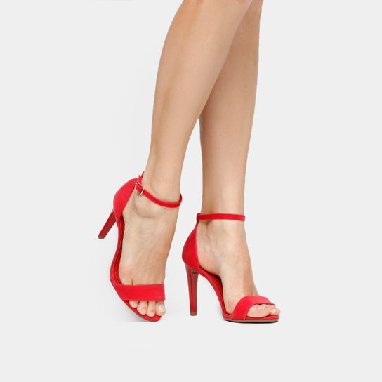 Sandália Mixage Salto Fino - Vermelho