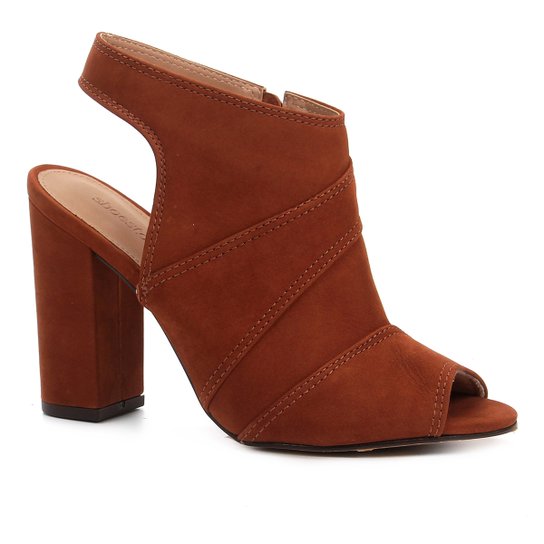 Sandália Shoestock Meia Pata Nobuck Feminina - Caramelo