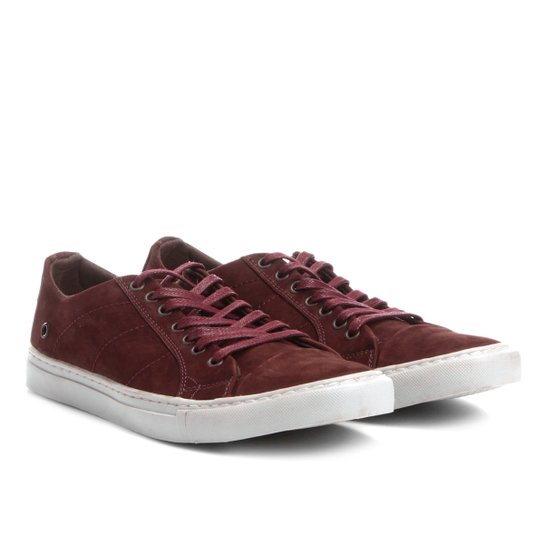 Sapatênis Couro Shoestock Nobuck Color Masculino - Bordô