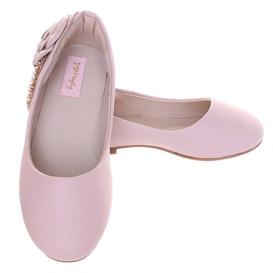 Sapatilha Agatha Mogly Flor Coração Bordado - Rosa