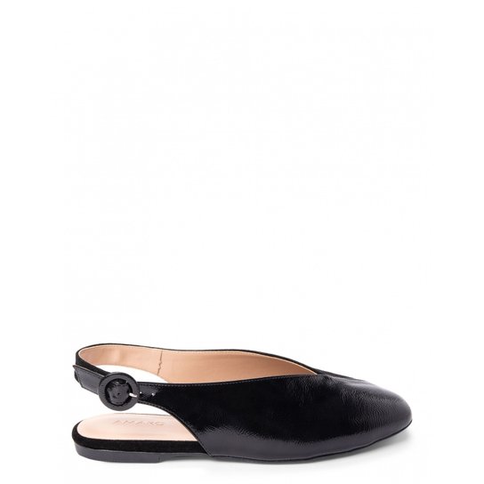 Sapatilha Amaro Bico Quadrado Sling Back Feminina - Preto