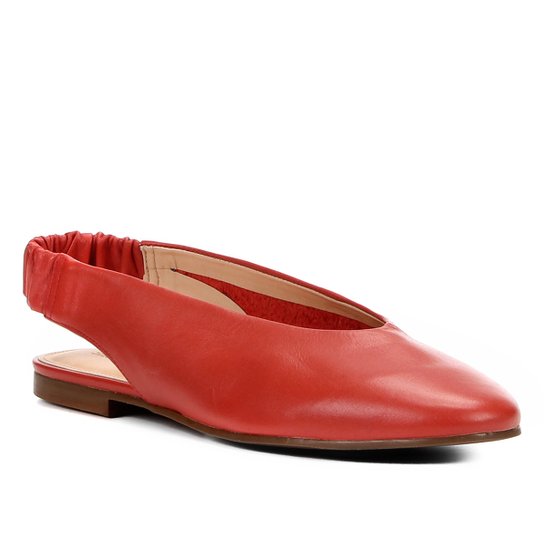 Sapatilha Couro Shoestock High Vamp Feminina - Vermelho