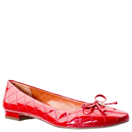 Sapatilha Luz da Lua Verniz Feminino - Vermelho