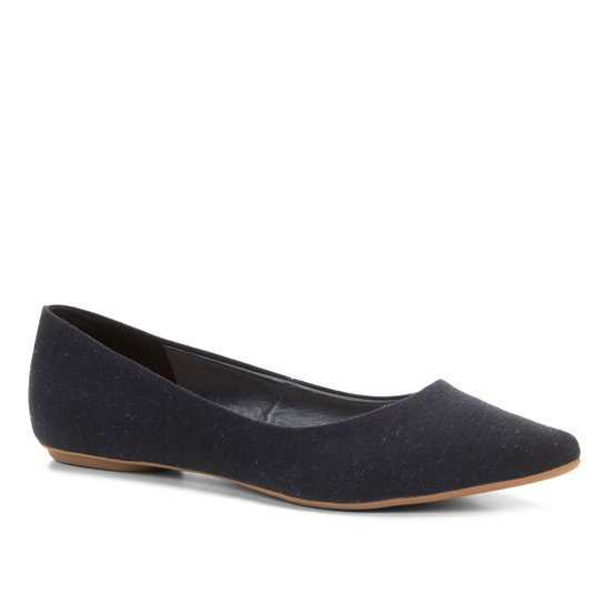 Sapatilha Shoestock Bico Fino Trama Feminina - Marinho
