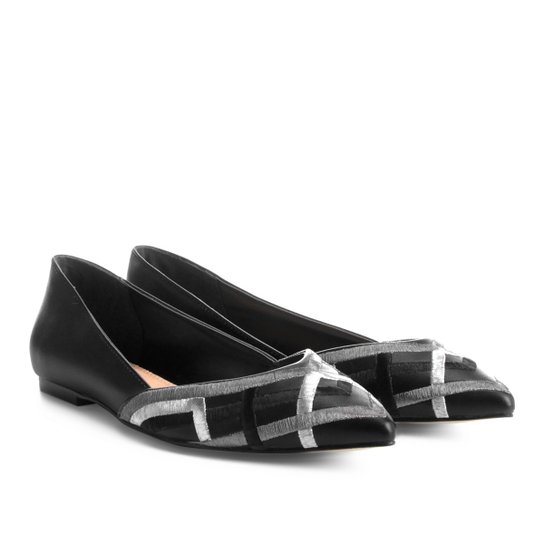 Sapatilha Shoestock Bordado Feminina - Preto
