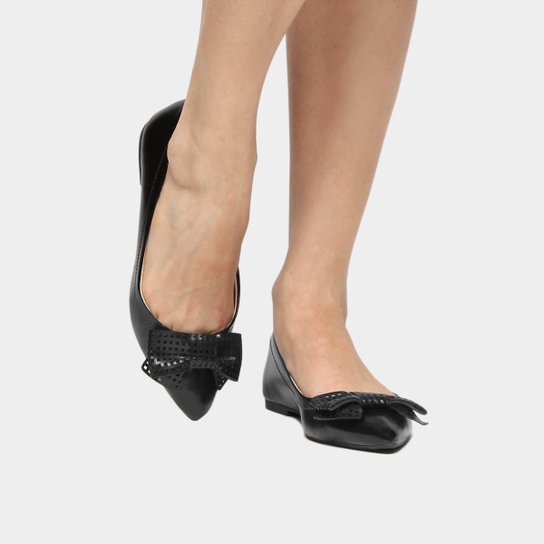 Sapatilha Shoestock Laço Laser - Preto