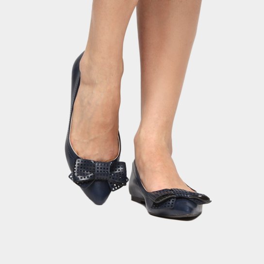 Sapatilha Shoestock Laço Laser - Marinho