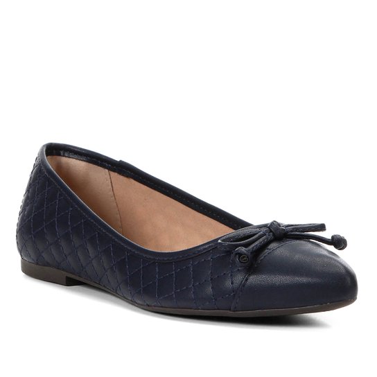 Sapatilha Shoestock Matelassê Bico Fino Feminina - Marinho