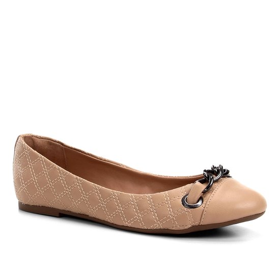 Sapatilha Shoestock Matelassê Corrente Feminina - Bege