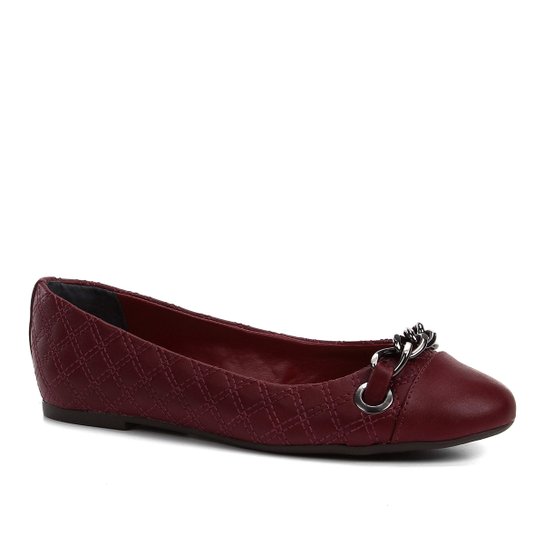 Sapatilha Shoestock Matelassê Corrente Feminina - Vinho