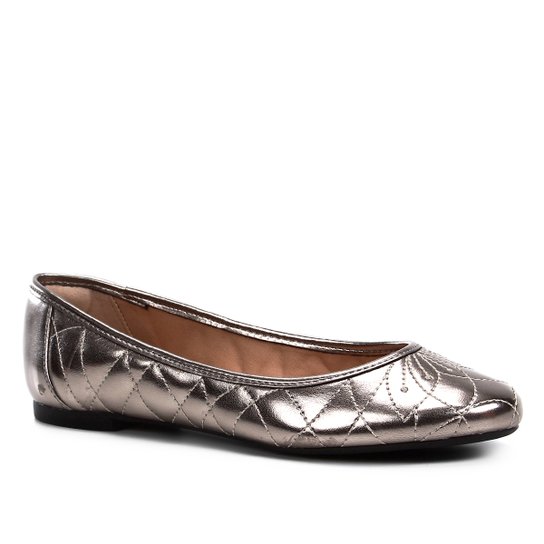 Sapatilha Shoestock Matelassê Feminina - Prata