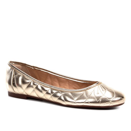 Sapatilha Shoestock Matelassê Feminina - Dourado