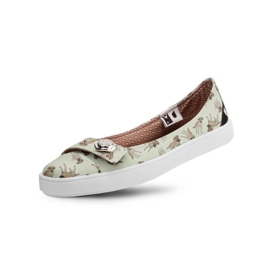 Sapatilha Usthemp Womanly Metal Dogs Vira-Latas Feminina - Cinza Claro