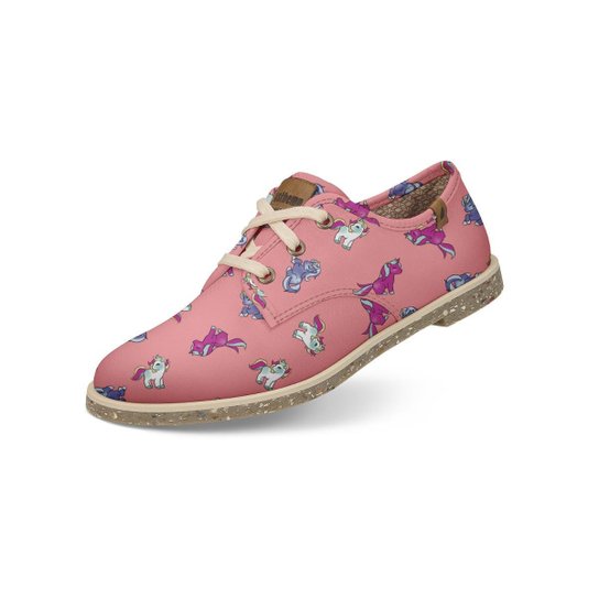Sapato Casual Usthemp Legend Vegano Estampa Unicórnio Feminino - Rosa