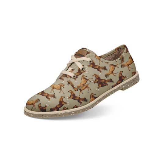 Sapato Casual Usthemp Legend Vegano Temático Cavalo Feminino - Marrom
