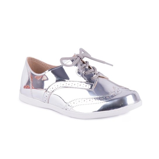 Sapato Oxford Metalizado - Molekinha - Prata