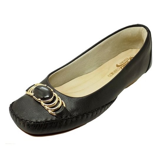 Sapato Prata Couro Conforto - Preto